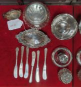Group of Silver Tableware & Butter Knives.