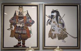 (2) Framed Japanese Warrior Prints.