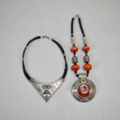 (2) Southwestern Silver Necklaces.
