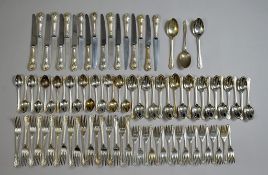 Sheffield A1 Silver Plated Flatware, 93 Pieces.
