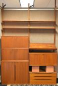 Mid Century Teak 2-Section Wall Unit.