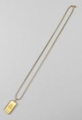 14K Gold Chain with 1/3 Troy Ounce Fine Gold Bar.