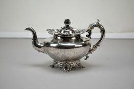 John & James Cox new York Coin Silver Teapot, 19th C.