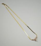 Lady's Yellow Gold Chain with Diamonds.