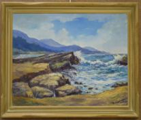 Frank Harvey Cutting Oil on Board, Seascape.