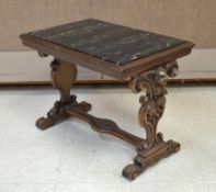 Walnut Side Table with Black Marble Insert.