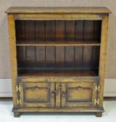 Oak 2-Shelf Bookcase Cabinet.