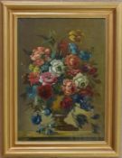 19th C. Oil on Canvas, Still Life, Flowers.