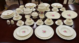 Spode Billingsley Rose Dinner Service, 62 Pieces.