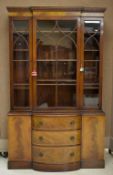 Georgian Style 3-Drawer Breakfront Cabinet.
