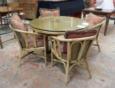 McGuire Round Dining Table & 4 Chairs.