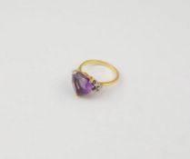 14K Yellow Gold Ring & Amethyst Ring.