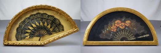 (2) Continental Shadow Box Framed Fans.