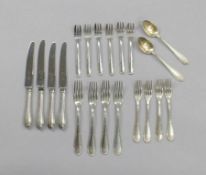 German .800 Silver Flatware, 20 Pieces.