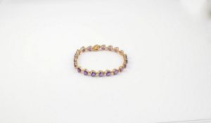 Yellow Gold & Amethyst Bracelet.