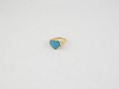Yellow Gold Ring with Heart Shaped Stone.