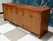 Modernist Walnut 3-Drawer Sideboard.