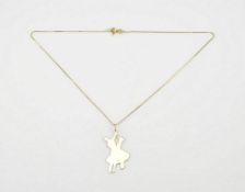 Yellow Gold Chain with Dancing Couple Pendant.