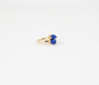 14K Yellow Gold & Lapis Ring.