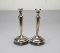 Pair of Mexico Sterling Silver Candlesticks.