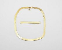 14K Yellow Gold Herringbone Choker.