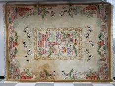 Oriental Beige Wool Pile Rug.