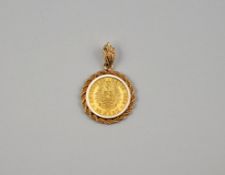 1886 Germany 20 Mark Gold Coin Pendant.