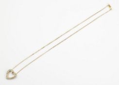 14K Yellow Gold Chain with Heart Pendant.