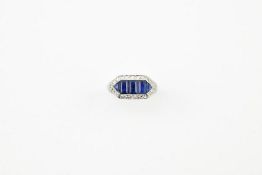 Platinum, Sapphire & Diamond Cocktail Ring.