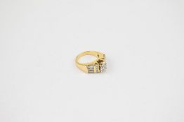 18K Yellow Gold & Diamond Engagement Ring.