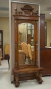 Antique French Walnut Pier Mirror.