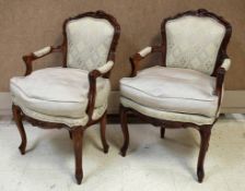 Pair of Provincial Style Oak Armchairs.