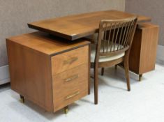 Modernist Walnut Desk and Chair.