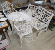 White Painted Metal 4-Pc Patio Set.