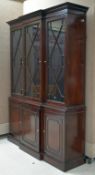 Kindel Mahogany Breakfront China Cabinet With 3 Glass