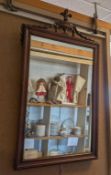 1930s Mahogany Framed Beveled Mirror.