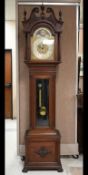 American Tall Case Clock. Mahogany Case With Bonnet Top.