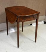 Mahogany Single Drawer Pembroke Table.