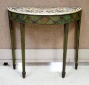 George III Style Marble Top Console Table.