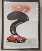 Rene Gruau Poster Print, Maserati. O/A: 30