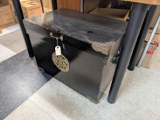 Asian Black Lacquered Tin Lined Tea Trunk.