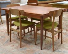 Teak Draw Leaf Table & 4 SAX Danish Walnut Chairs.