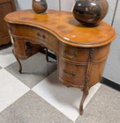 Maple Kidney 5-Drawer Vanity Desk.