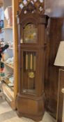 West Germany Oak Cased Grandfather Clock.