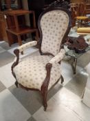 1920s Rococo Style Armchair.