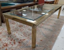 Mastercraft Style Brass & Glass Dining Table.