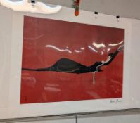 Rene Gruau Poster Print, Le Sofa Rouge. O/A: 22