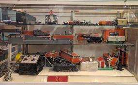 (3) Shelves Of Model Train Cars And Accessories, Mostly Lionel.