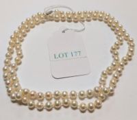 Pearl Necklace With 14k White Gold Clasp. 36