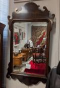 Mid 20th C. Mahogany Framed Beveled Mirror.